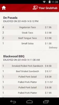 GrubHub Food Delivery android App screenshot 1