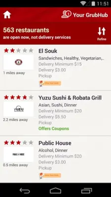 GrubHub Food Delivery android App screenshot 3